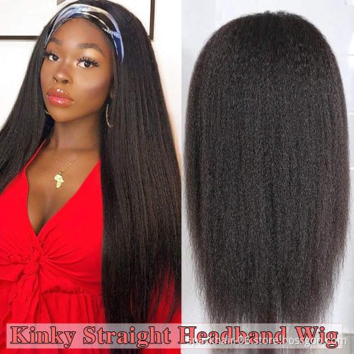 Wholesale Headband Wig Human Hair For Black Women,Remy Human Hair Headband Wig,Headband Kinky Ponytail Human Hair Wig